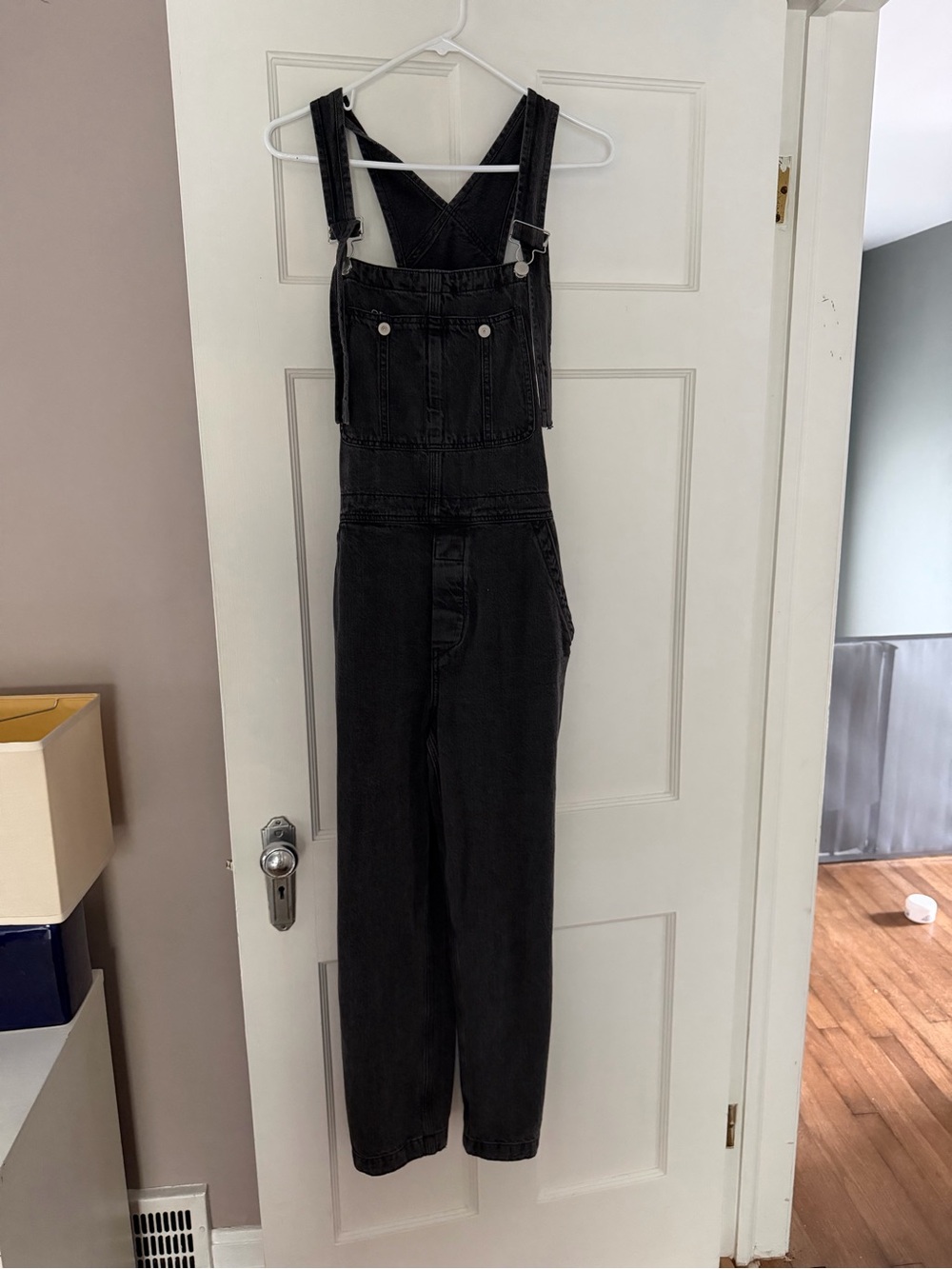 We The Free Black Denim Overalls Jumpsuit